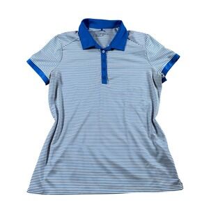 Nike Golf Womens Dri-FIT Striped Polo Shirt Short Sleeve Large athletic outdoor